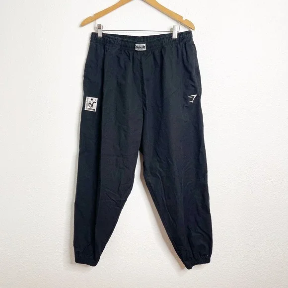 Gymshark Mens Lifting Club Ripstop Joggers Black Relaxed Fit XL Athletic Pants