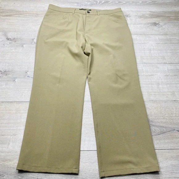 Alberto Ceramica Pants Mens 38x30 Tan Khaki Comfort Fit Straight Leg Trousers