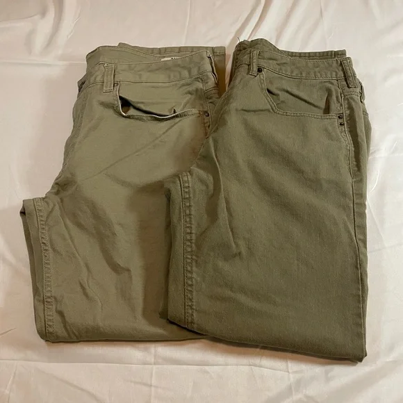 Buffalo David Bitton Sam-X Slim Straight Stretch Pants Olive Green 34x30 Mens