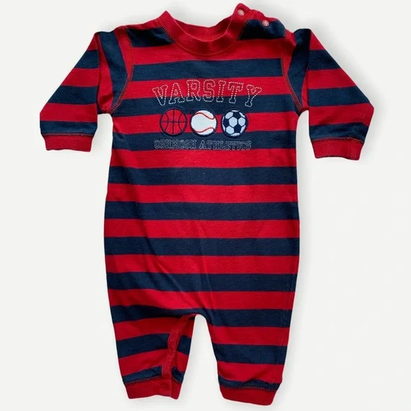 OSHKOSH B’Gosh Baby Boy Classic Rugby Striped‎ Jumper | Navy/Red | Size 3-6M