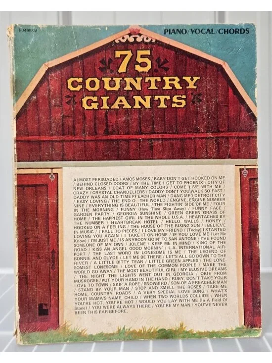 1975 Vintage 75 Country Giants Piano Vocal & Chords Music & Song Book Columbia