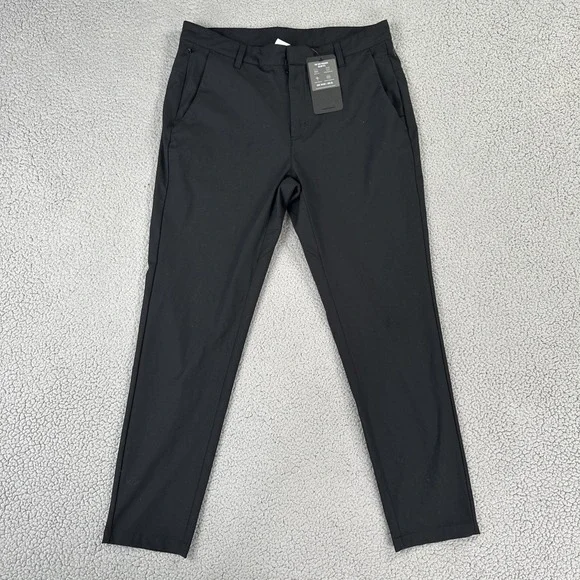 NWT Fabletics The Don Trouser Pants Men 34x32 Black Slim Fit Water Resistant