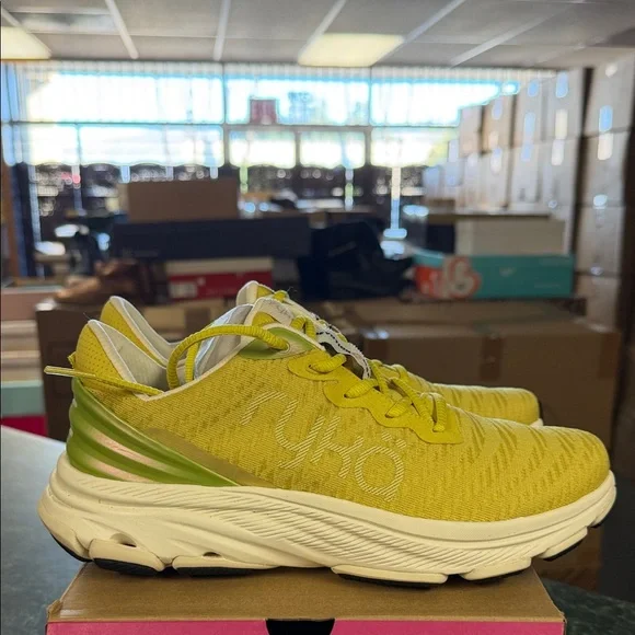 Ryka Yellow and Green Knit Walking Sneakers