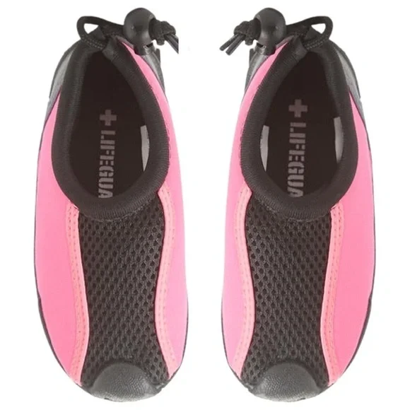 LIFEGUARD • Kids Black & Pink Water Swim Shoe Colorblock Aquatic Beach Gear