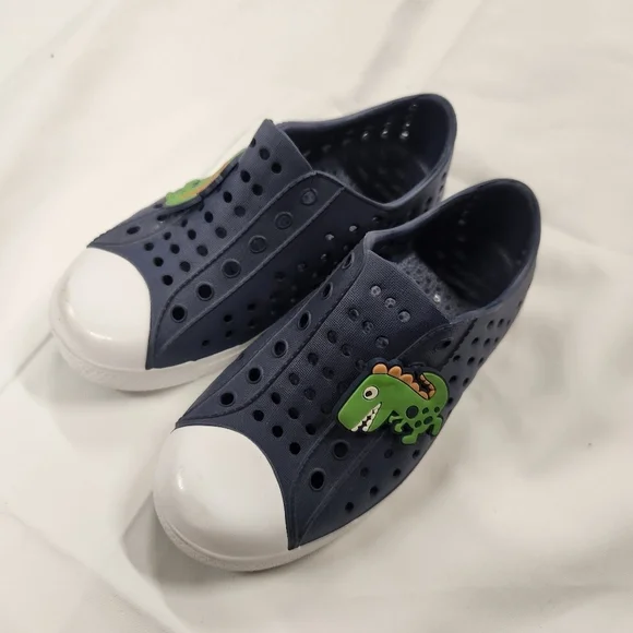 3/$25 Seannel Slip-On Shoes Sneaker Lightweight Breathable blue dinosaur Sz 9T