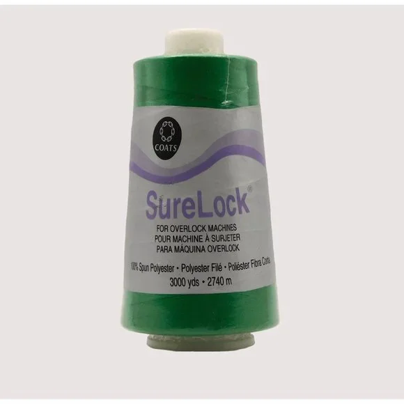 Coats Surelock Overlock Machine Polyester Thread Emerald Green 3000 Yards