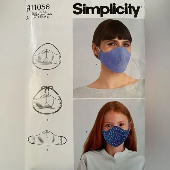 Simplicity Mask sewing pattern one size