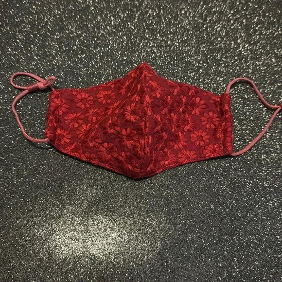 Lele sadoughi cranberry red floral face mask