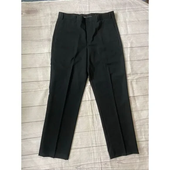 Eddie Bauer men 38T flat front chino pants black