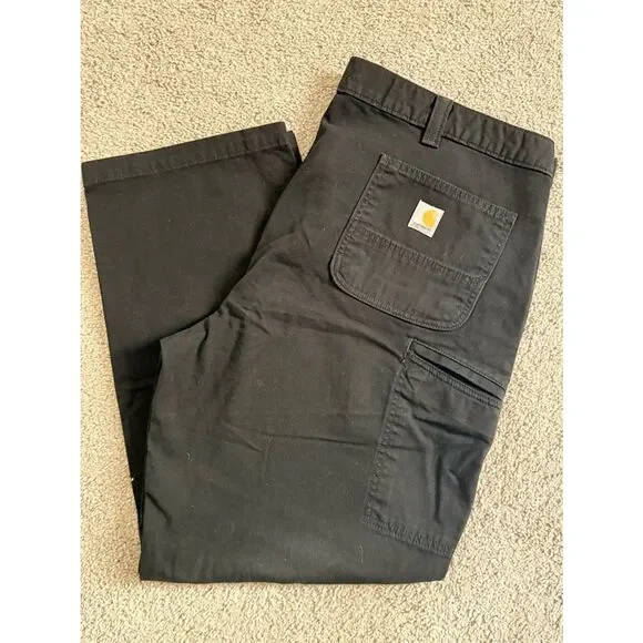 Carhartt Men’s Black Cargo Work Pants with Utility Pockets