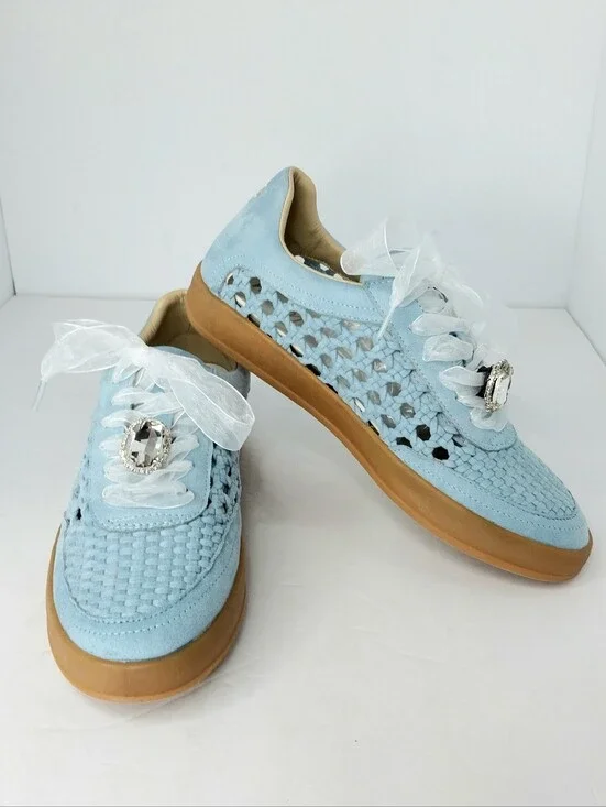 Mi,iM Giselle Suede and Woven Panels Sneakers, NEW, Size 7.5