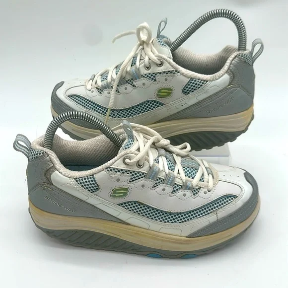 Skechers Shape Up (11803) Shoes Women’s Size 7.5 White - Blue - Silver