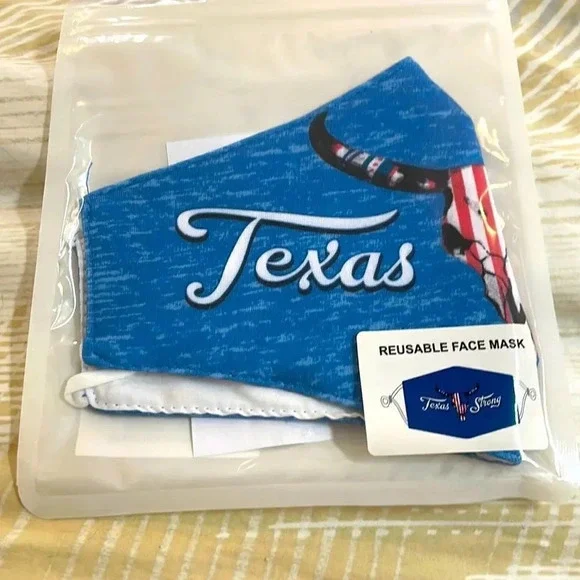 Texas Strong- face mask - represent! Adult size NWT