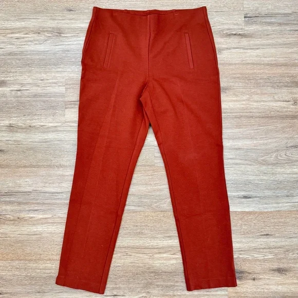 Chico’s Women’s Rust Brown Stretch Skinny Straight Ankle Pant Pockets 0.5 US S/6
