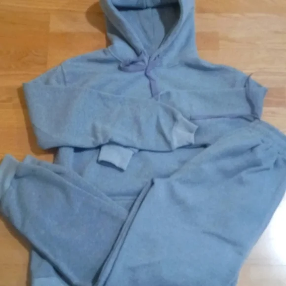 2 Piece HeavyWeight Sweatsuit Joggers/Pullover Hoodie Sweathshirt size Med
