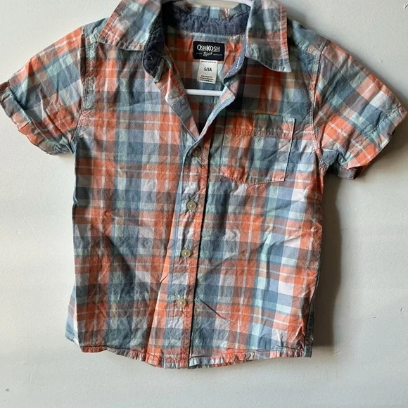 OshKosh B'gosh Kids Plaid Shirt - Orange and Blue