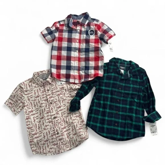 OshKosh & Eddie Bauer Boys NWT Shirt Bundle Size 5 6