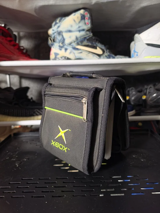 🔥 Xbox Black and Neon Green Compact Gaming Accessory Pouch Cd Disc Holder Case