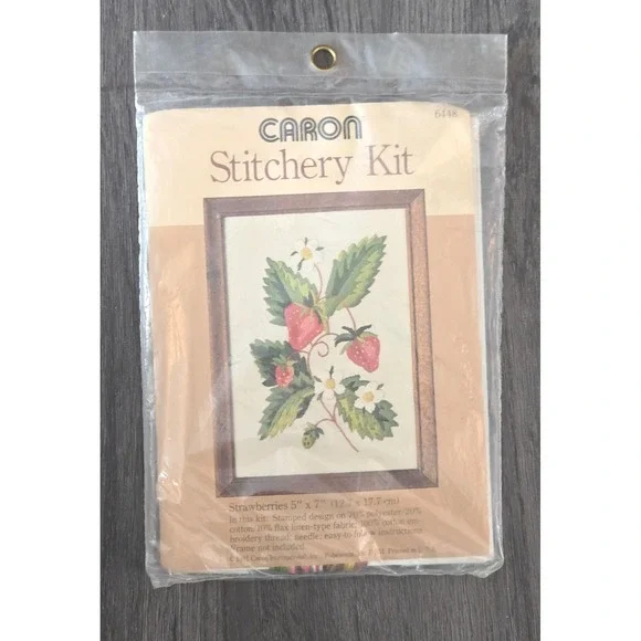 Vintage Caron Stitchery Kit featuring‎ a charming 