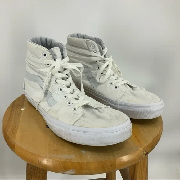 Vans high top skateboard white canvas sneaker