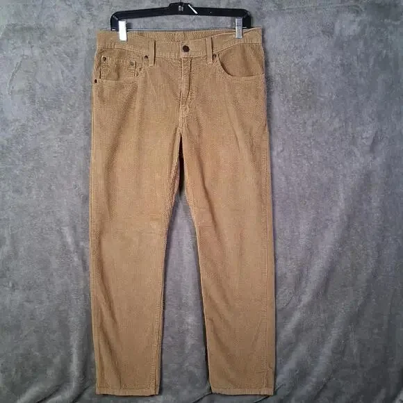 Levis Straight Corduroy Pnt‎ Mens 30x30 Tan Brown 5 Pockets Preppy Inseam 29