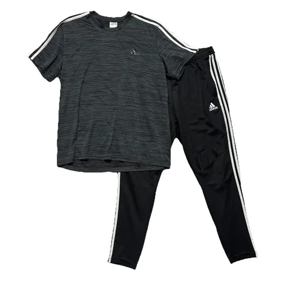 Adidas Sportswear Lot Of 2 Mens XL Tiro Track Pants Joggers Performance T Shirt