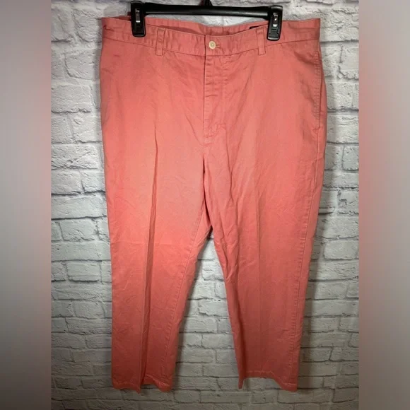 Vineyard Vines Pants Mens 36 X‎ 32 Pink Club Flat Front Straight Pockets Chinos