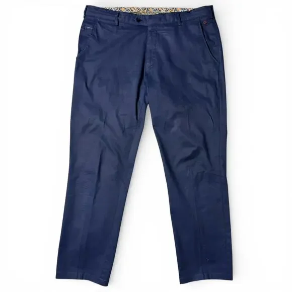 Meyer Bonn Pants Mens Size 37x30 (97/86) Blue Stretch Chino Casual