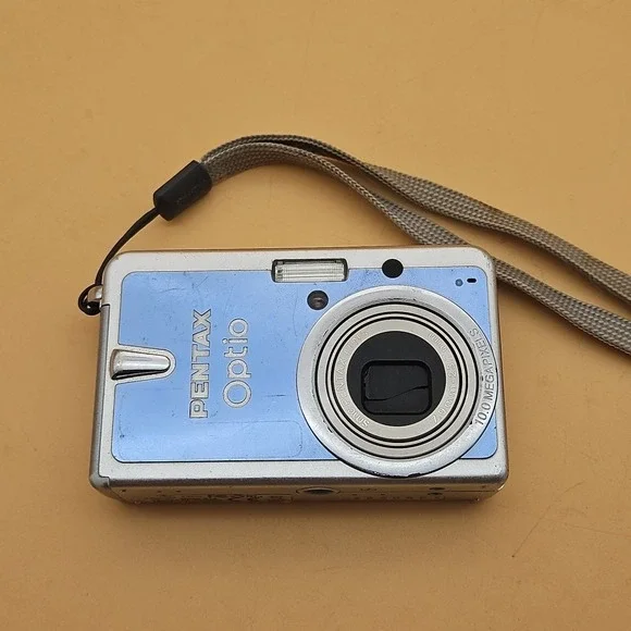 Pentax Optio S10 3x Zoom 10MP Digital Compact Camera Blue Silver Untested As Is