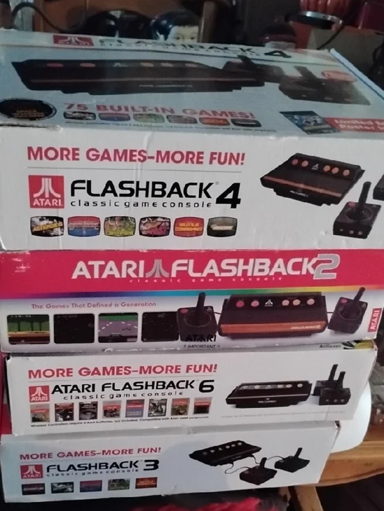 Flashback Classic Game Consoles(4) - Black/Orange New in Box