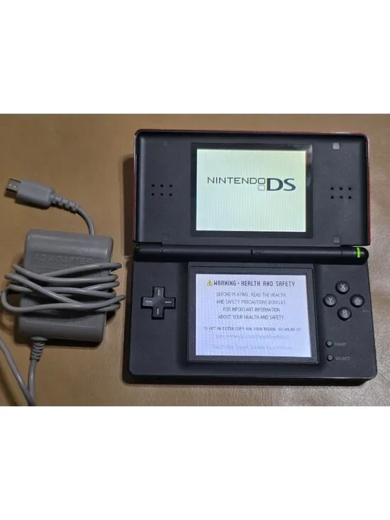 Nintendo DS Lite - Crimson Red/Black - Charger Included No Pen Great Condition
