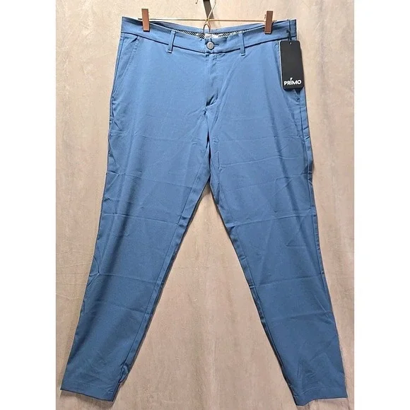 Primo Golf Jogger Pants Mens 35 Short Slate Blue Performance‎ Tapered Ankle Zip