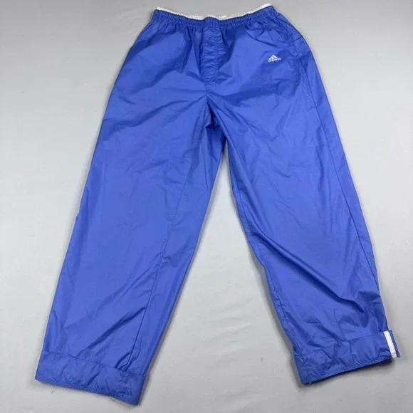 Vintage Adidas Track Pants Mens Small Blue Windbreaker Lightweight Retro Sporty