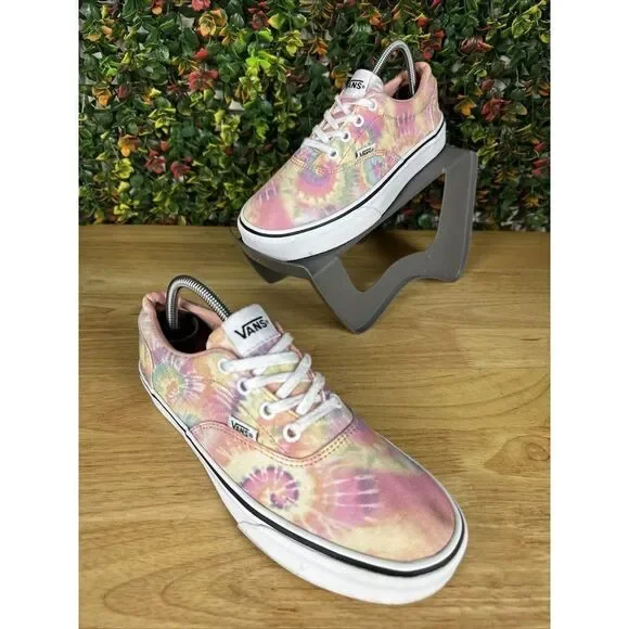 7 Vans Doheny Tie Dye Skate Shoes Sneakers‎ Lace Up Pink Yellow 721356 Womens 7