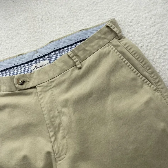 Peter Millar Pants Mens 36x31 Golf Chino Khaki Pima Cotton Stretch Crown Preppy‎