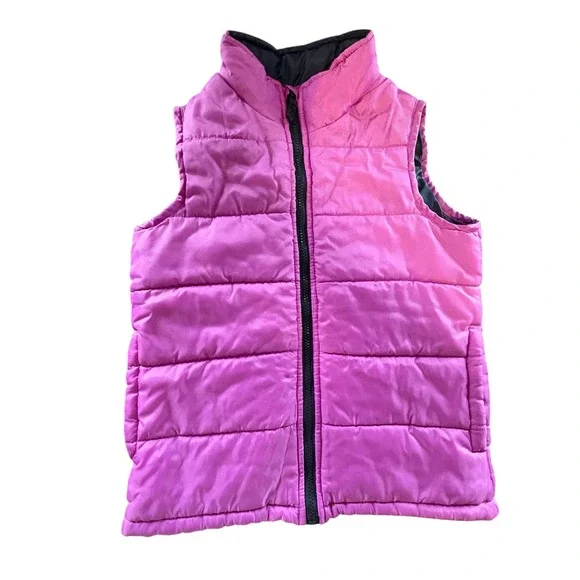 OshKosh Bgosh Girls Pink Puffer Vest Size 10 Full Zip‎ Quilted Sleeveless Jacket