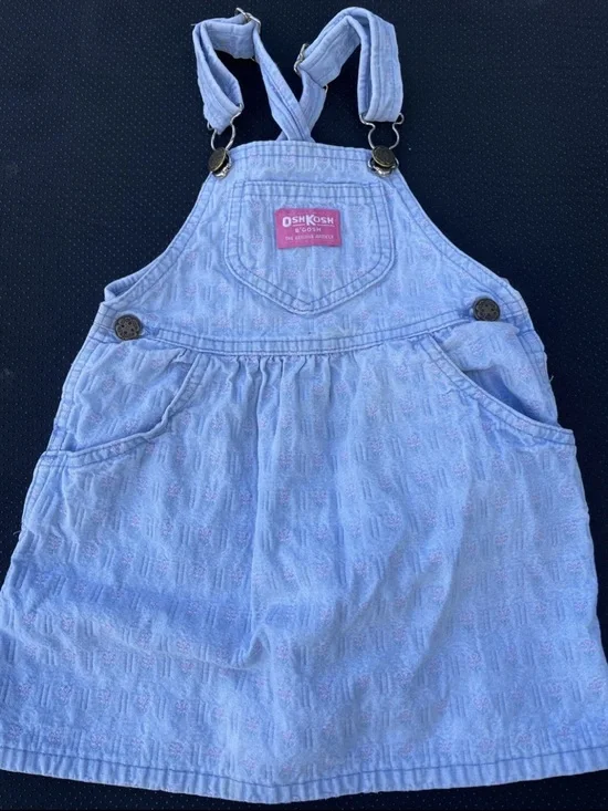 OshKosh B'gosh Light Blue Girls' Textured Overall Dress