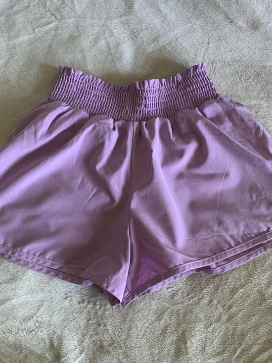 OshKosh B'gosh Lavender High-Waist Smocked Shorts