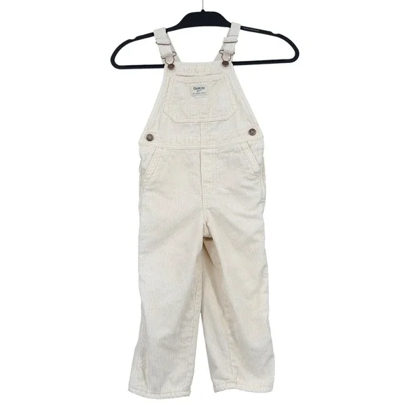 OshKosh B'gosh Corduroy Overalls Kids 4T Cotton Cream