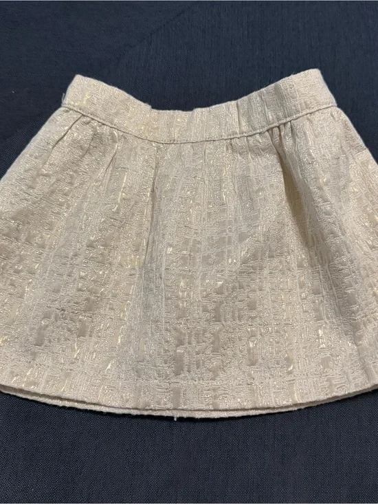 OshKosh B'gosh Cream Metallic-Thread Circle Skirt Sz 18M