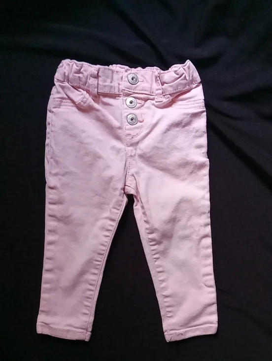 OshKosh B'gosh Light Pink Button-Front Elastic Waist Jeans
