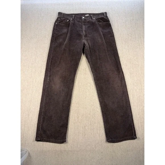 VTG Levi's 505 Men 36X32 Brown Corduroy Pants Regular Fit Cotton Blend