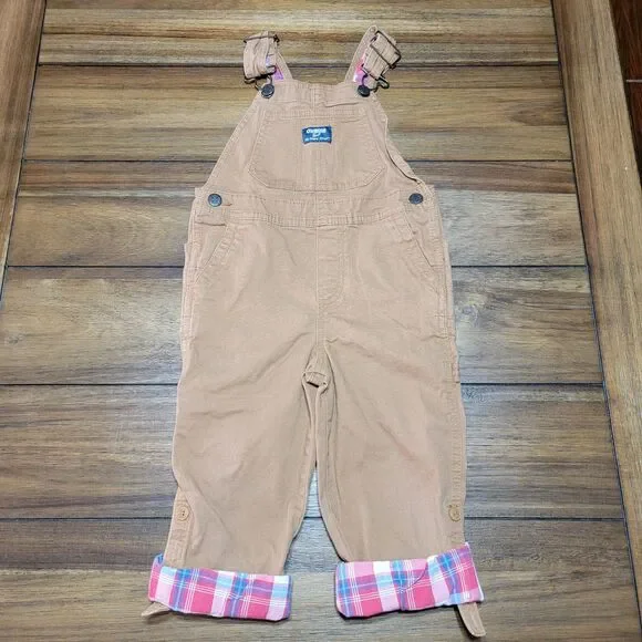 Oshkosh B'Gosh Toddler Brown Vestbak Pants Overalls - Size 3T