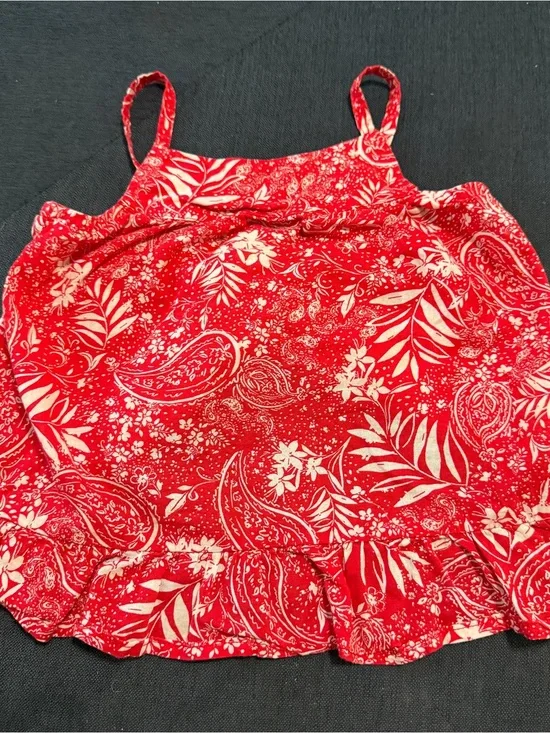 OshKosh B'gosh Toddler Girl's Red Paisley Tank Top Size 3T
