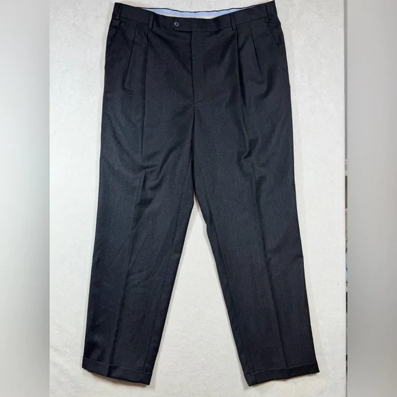 Enzo Mantovani Zignone Size 40W 32L Wool-Cashmere Charcoal Dress Pants
