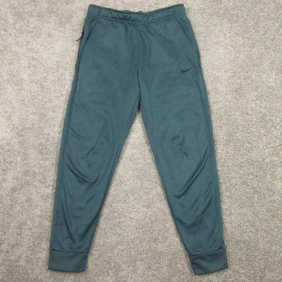 Nike Sweatpants Mens Medium Green Thermafit Fleece Joggers Activewear Gym Sport
