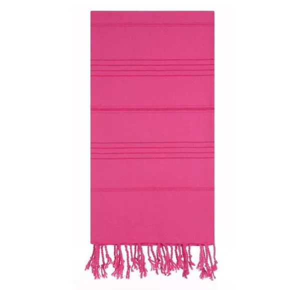 Sand Free Fuchsia Pink 100% Turkish Cotton Beach Bath Towel