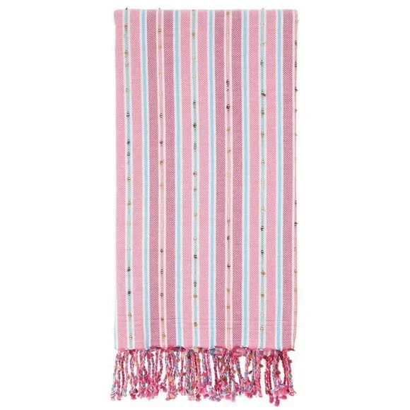 4 Pink Bohemian Towels - 100% Turkish Cotton Beach Bath Towel