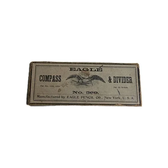 Antique Vintage Eagle No. 569 Compass & Divider Drafting Tool USA