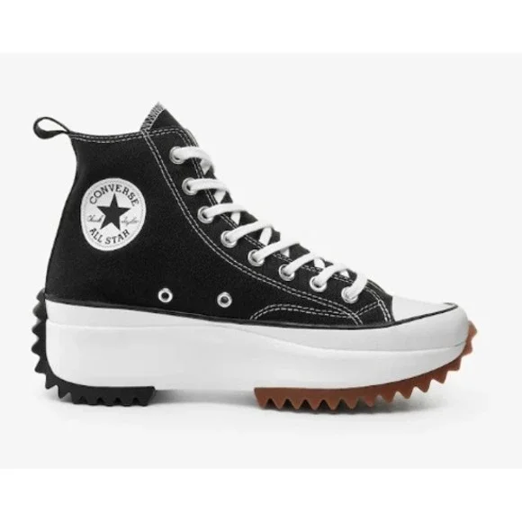 Converse Run Star Hike High Top Platform Sneakers Black White Mens 7 W 8.5